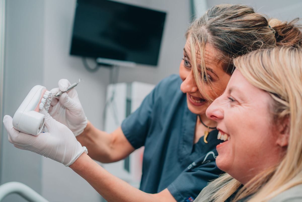 Dentist with patient