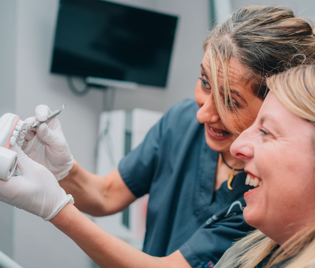 Dentist with patient